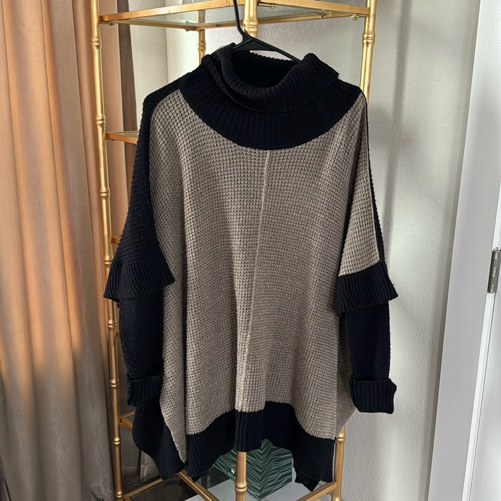 Poncho turtleneck sweater